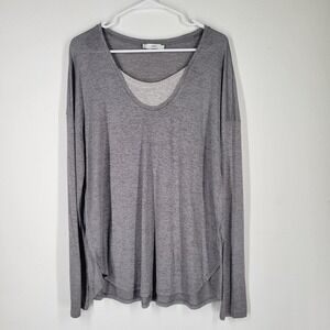 Vince Gray Heathered Long Sleeve Layered Look Top Women's Size L